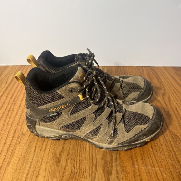 Merrell Other - Merrell Waterproof Hiking Shoes Men's 8.5 Wide Brown Trail Sneakers J48535W